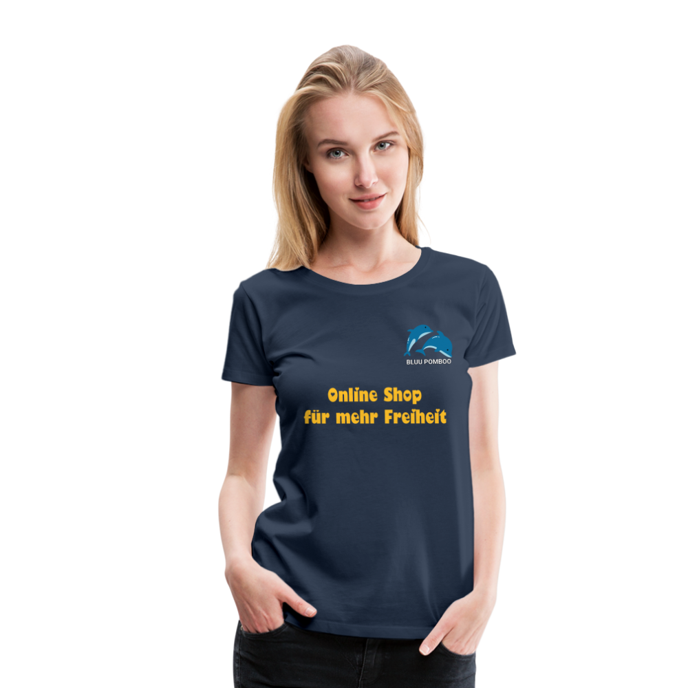 BLUU POMBOO Frauen Premium T-Shirt - Navy