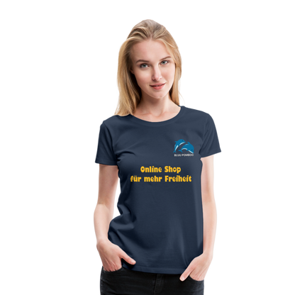 BLUU POMBOO Frauen Premium T-Shirt - Navy