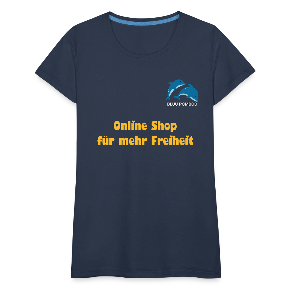 BLUU POMBOO Frauen Premium T-Shirt - Navy