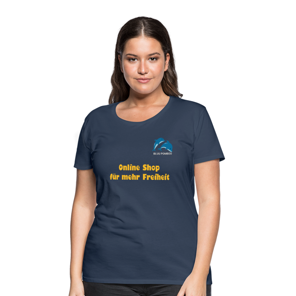 BLUU POMBOO Frauen Premium T-Shirt - Navy