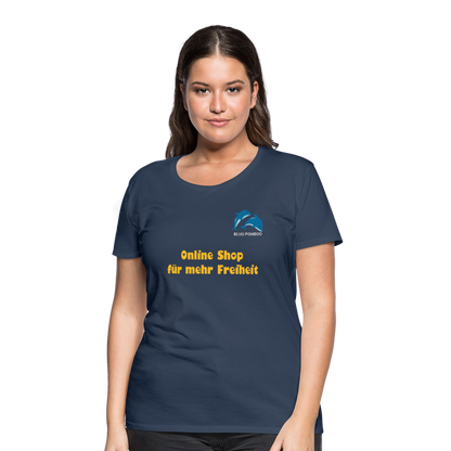 BLUU POMBOO Frauen Premium T-Shirt - Navy