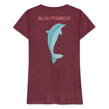 BLUU POMBOO Frauen Premium T-Shirt - Bordeauxrot meliert