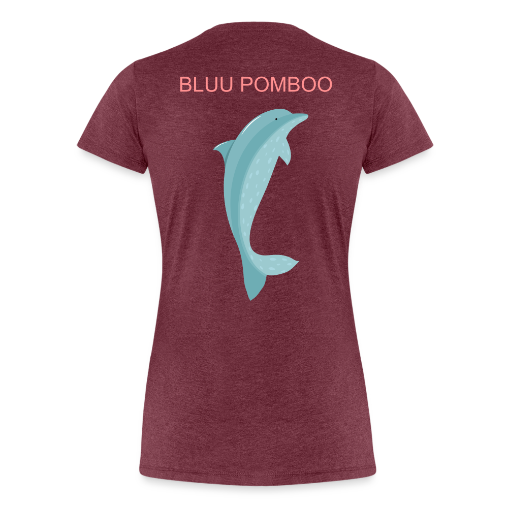 BLUU POMBOO Frauen Premium T-Shirt - Bordeauxrot meliert