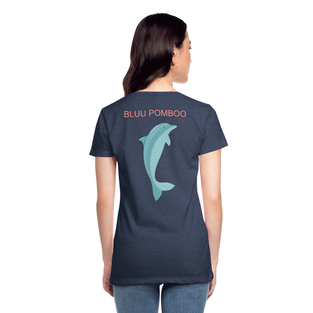 BLUU POMBOO Frauen Premium T-Shirt - Blau meliert