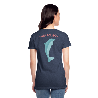 BLUU POMBOO Frauen Premium T-Shirt - Blau meliert