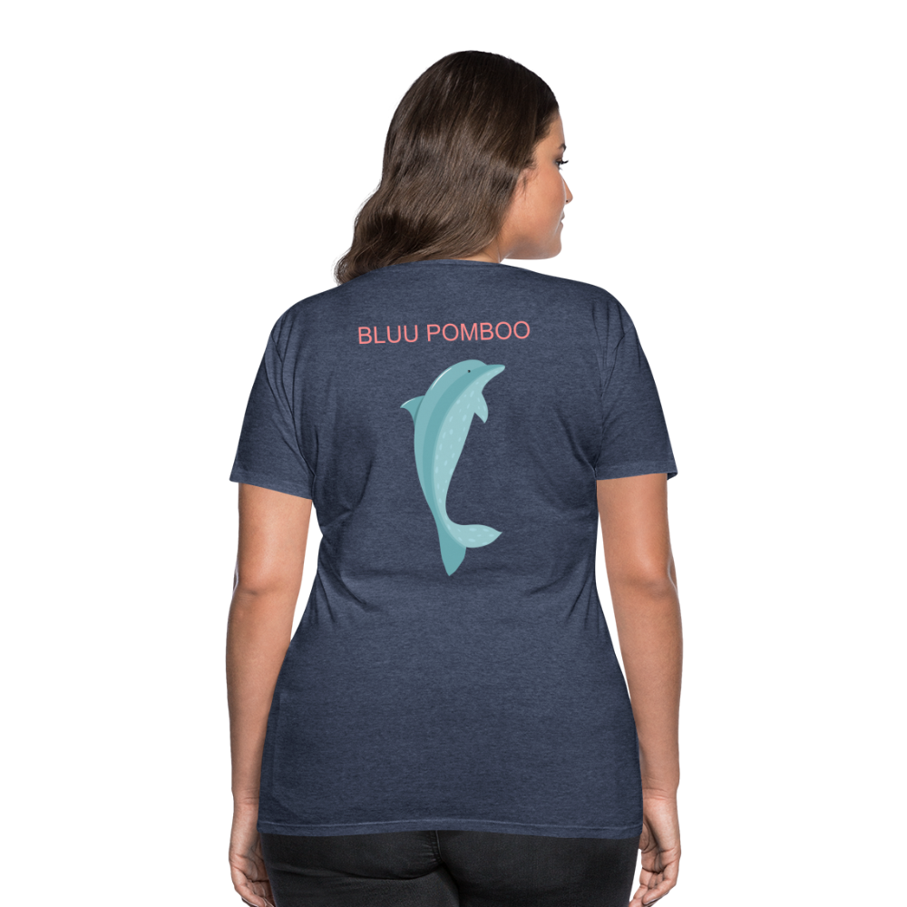 BLUU POMBOO Frauen Premium T-Shirt - Blau meliert