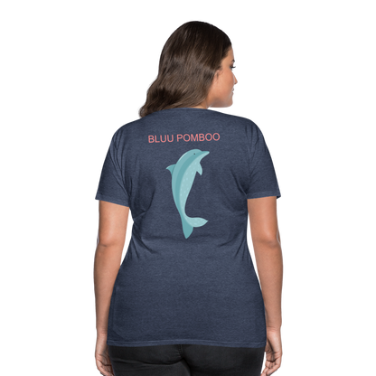 BLUU POMBOO Frauen Premium T-Shirt - Blau meliert