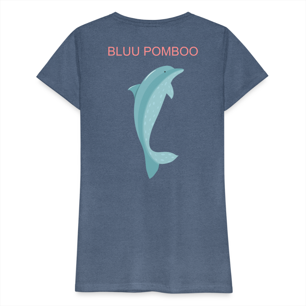 BLUU POMBOO Frauen Premium T-Shirt - Blau meliert