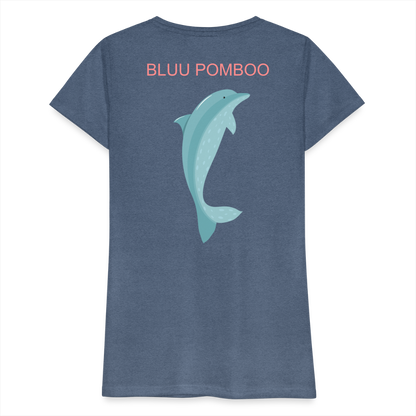 BLUU POMBOO Frauen Premium T-Shirt - Blau meliert