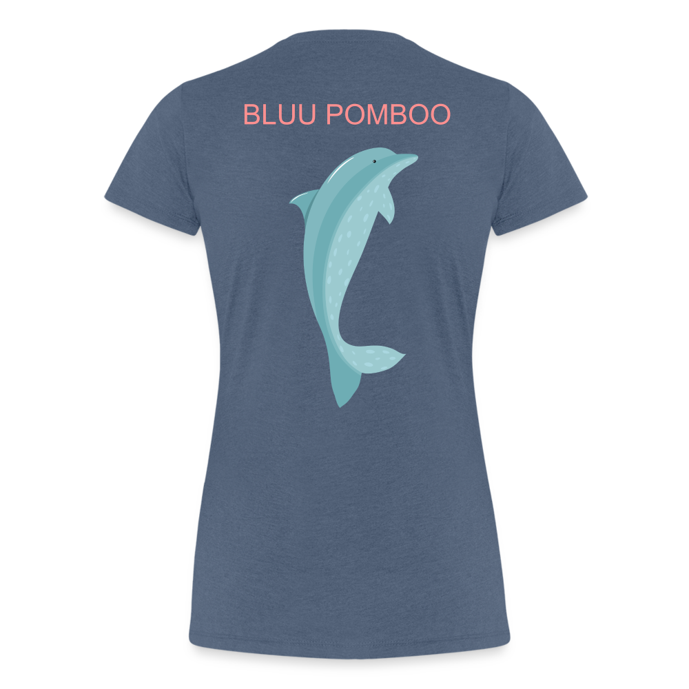 BLUU POMBOO Frauen Premium T-Shirt - Blau meliert