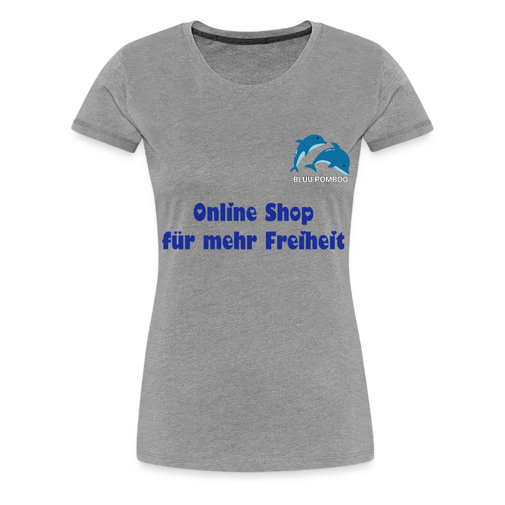 BLUU POMBOO Frauen Premium T-Shirt - Grau meliert