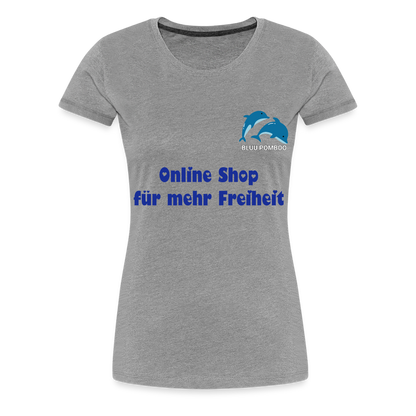 BLUU POMBOO Frauen Premium T-Shirt - Grau meliert