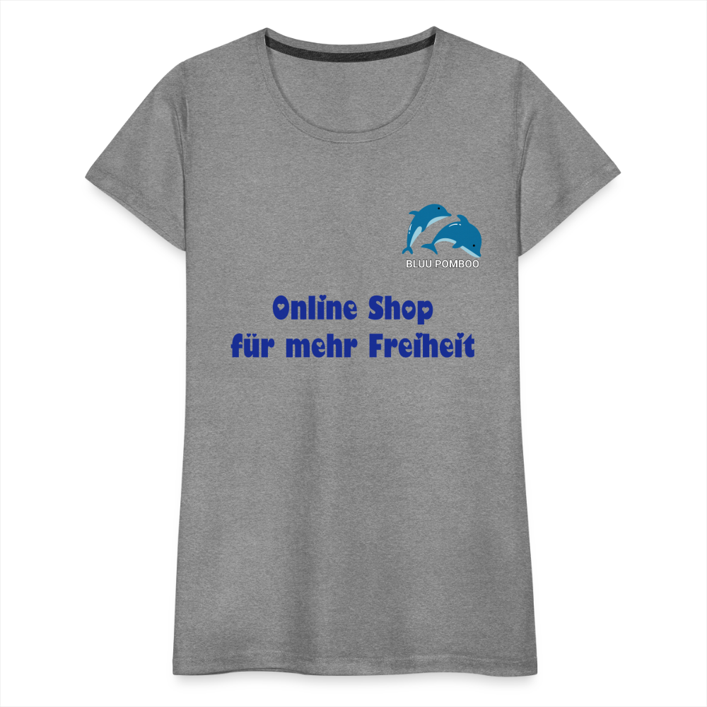 BLUU POMBOO Frauen Premium T-Shirt - Grau meliert