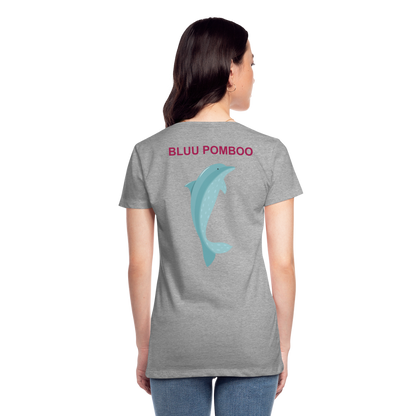 BLUU POMBOO Frauen Premium T-Shirt - Grau meliert