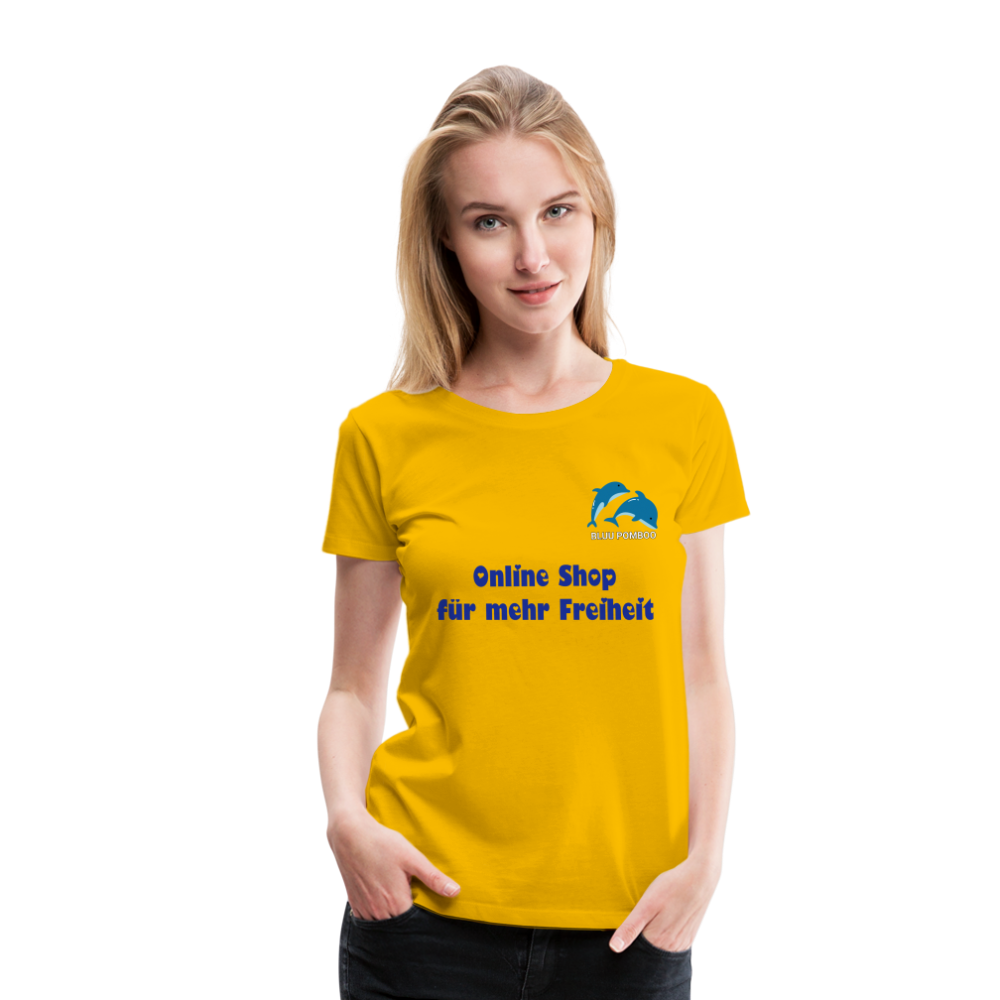 BLUU POMBOO Frauen Premium T-Shirt - Sonnengelb