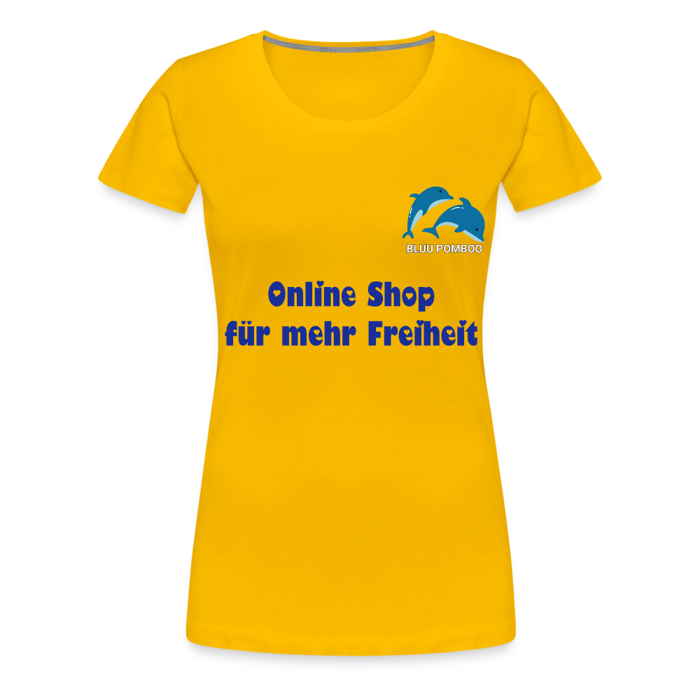 BLUU POMBOO Frauen Premium T-Shirt - Sonnengelb