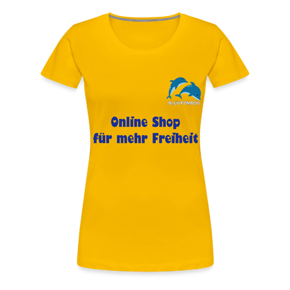 BLUU POMBOO Frauen Premium T-Shirt - Sonnengelb