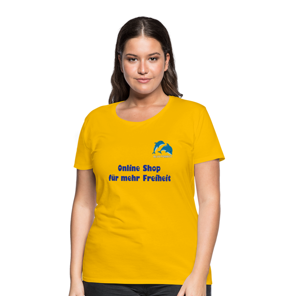 BLUU POMBOO Frauen Premium T-Shirt - Sonnengelb