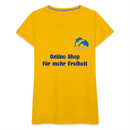 BLUU POMBOO Frauen Premium T-Shirt - Sonnengelb