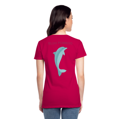 BLUU POMBOO Frauen Premium T-Shirt - dunkles Pink