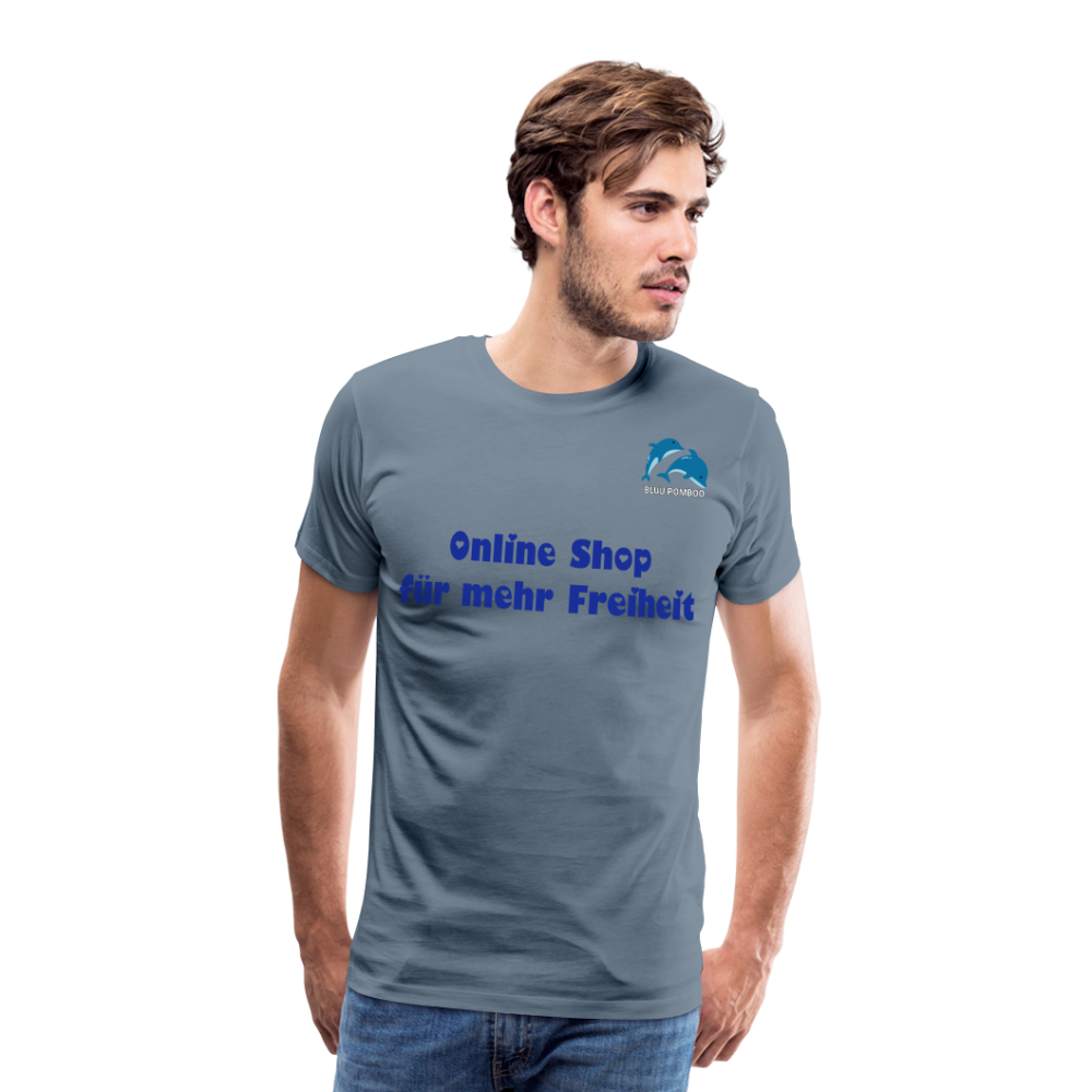 BLUU POMBOO Männer Premium T-Shirt - Blaugrau