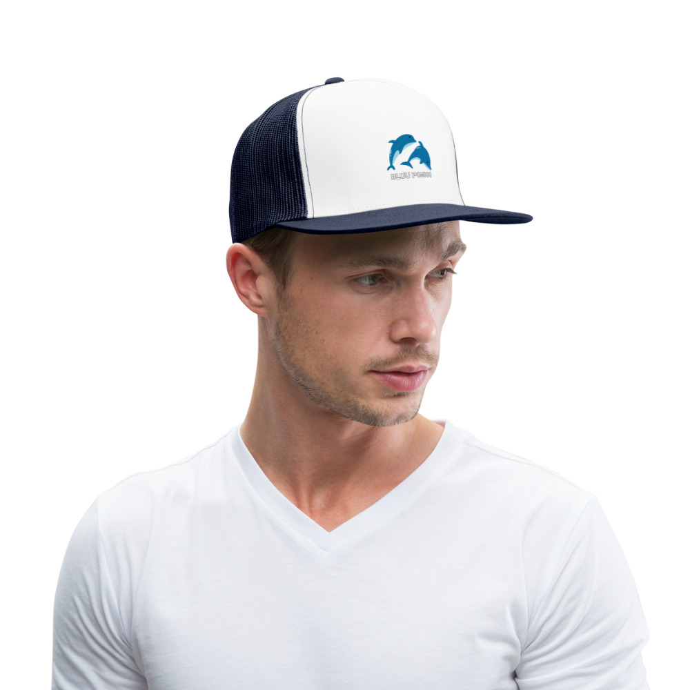 BLUU POMBOO Trucker Cap - Weiß/Navy