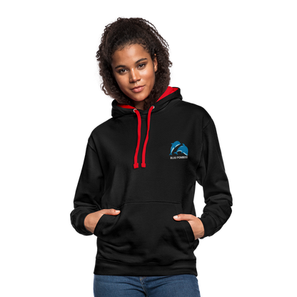 BLUU POMBOO Kontrast-Hoodie - Schwarz/Rot