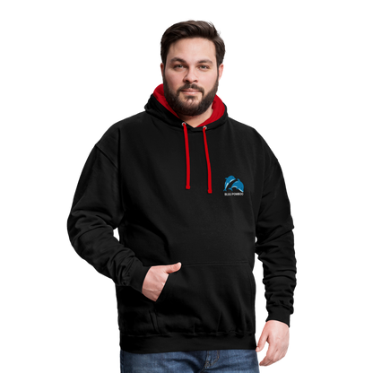 BLUU POMBOO Kontrast-Hoodie - Schwarz/Rot