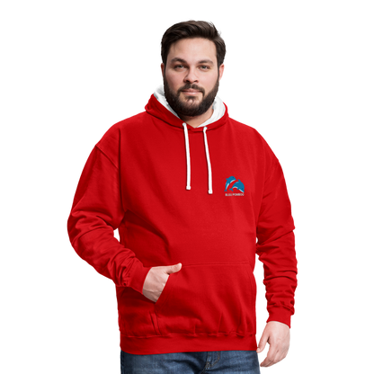 BLUU POMBOO Kontrast-Hoodie - Rot/Weiß