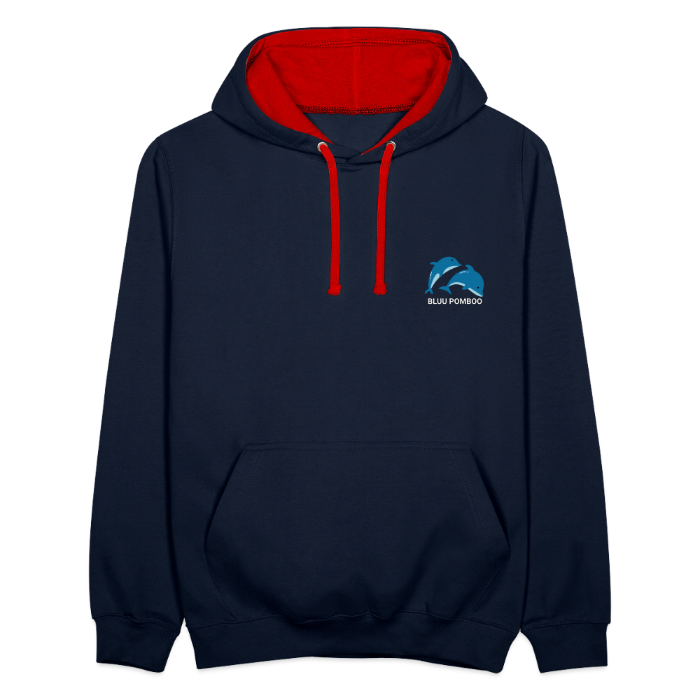 BLUU POMBOO Kontrast-Hoodie - Navy/Rot