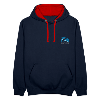 BLUU POMBOO Kontrast-Hoodie - Navy/Rot