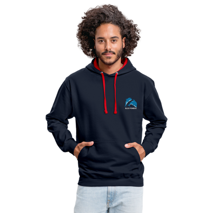 BLUU POMBOO Kontrast-Hoodie - Navy/Rot