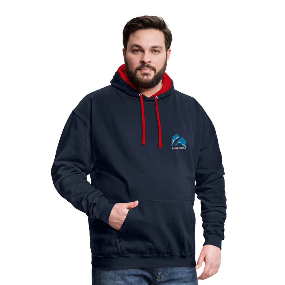 BLUU POMBOO Kontrast-Hoodie - Navy/Rot