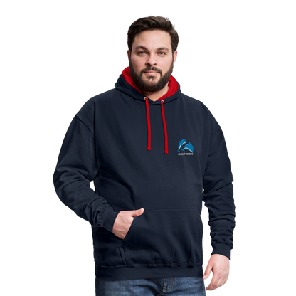 BLUU POMBOO Kontrast-Hoodie - Navy/Rot