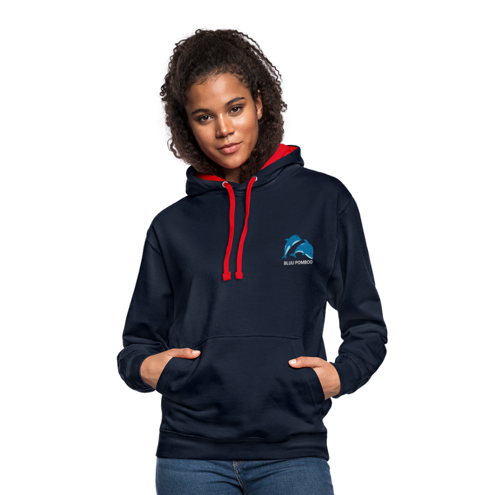 BLUU POMBOO Kontrast-Hoodie - Navy/Rot