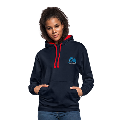 BLUU POMBOO Kontrast-Hoodie - Navy/Rot