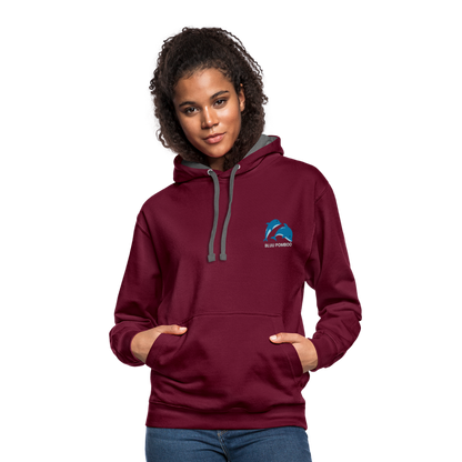 BLUU POMBOO Kontrast-Hoodie - Weinrot/Anthrazit