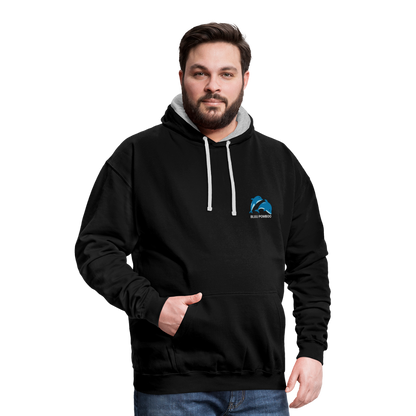 BLUU POMBOO Kontrast-Hoodie - Schwarz/Grau meliert