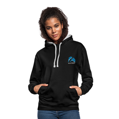 BLUU POMBOO Kontrast-Hoodie - Schwarz/Grau meliert