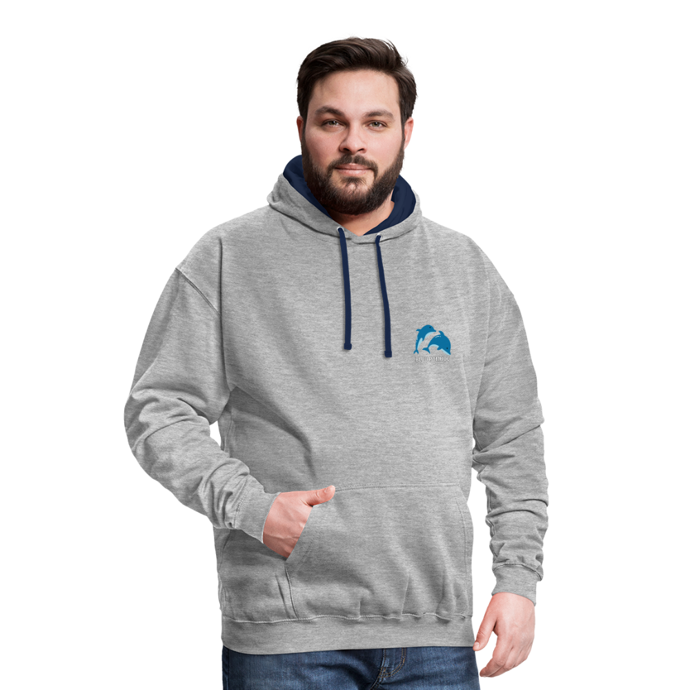 BLUU POMBOO Kontrast-Hoodie - Grau meliert/Navy