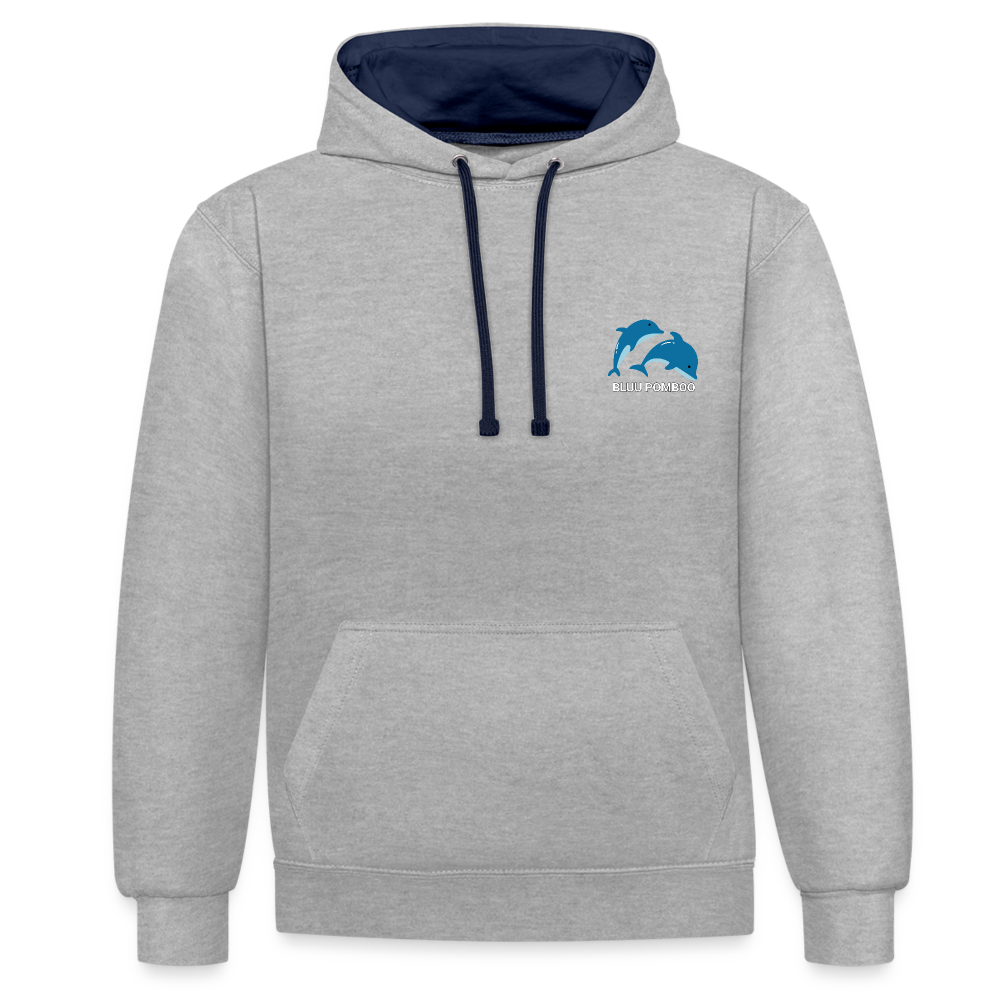 BLUU POMBOO Kontrast-Hoodie - Grau meliert/Navy