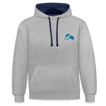 BLUU POMBOO Kontrast-Hoodie - Grau meliert/Navy