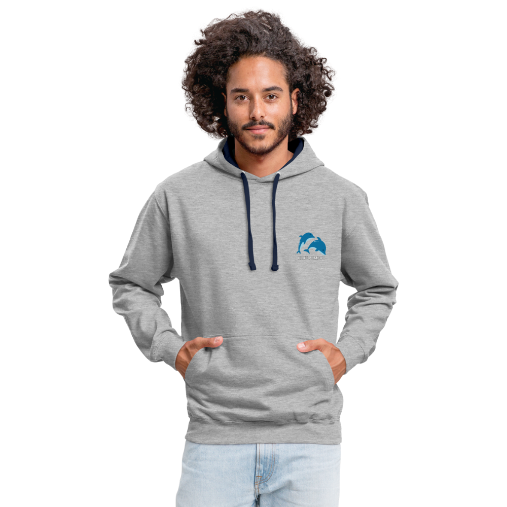 BLUU POMBOO Kontrast-Hoodie - Grau meliert/Navy