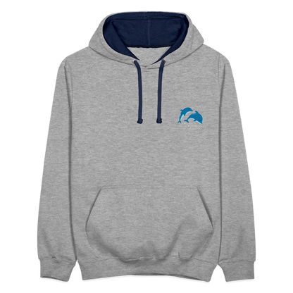 BLUU POMBOO Kontrast-Hoodie - Grau meliert/Navy