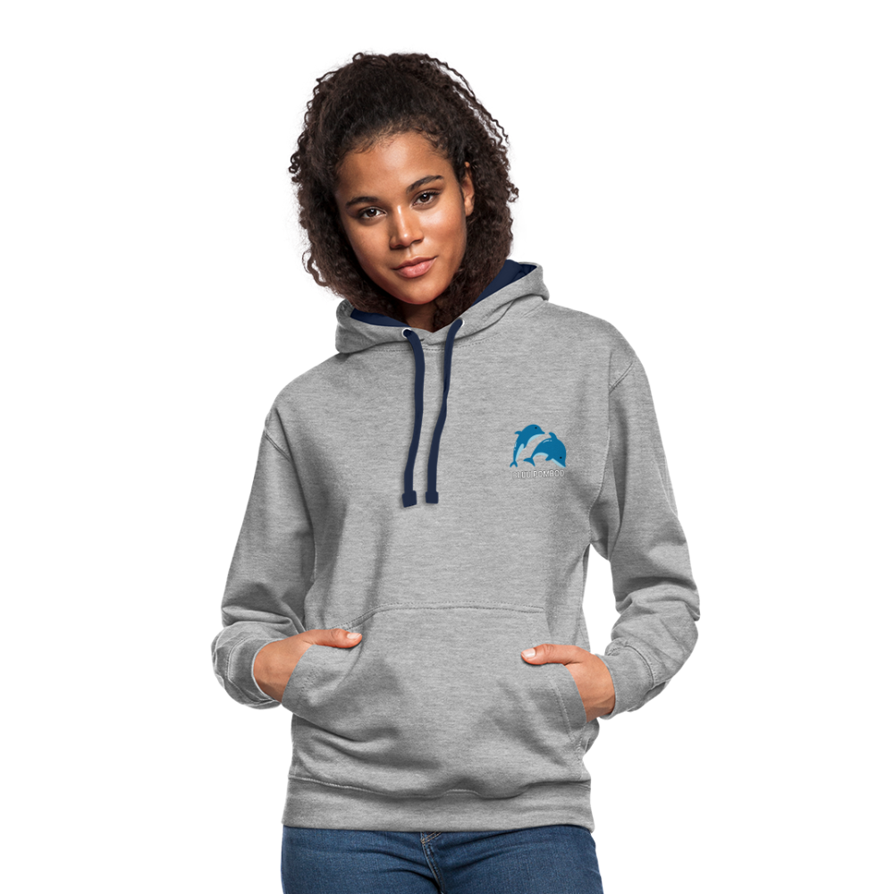 BLUU POMBOO Kontrast-Hoodie - Grau meliert/Navy