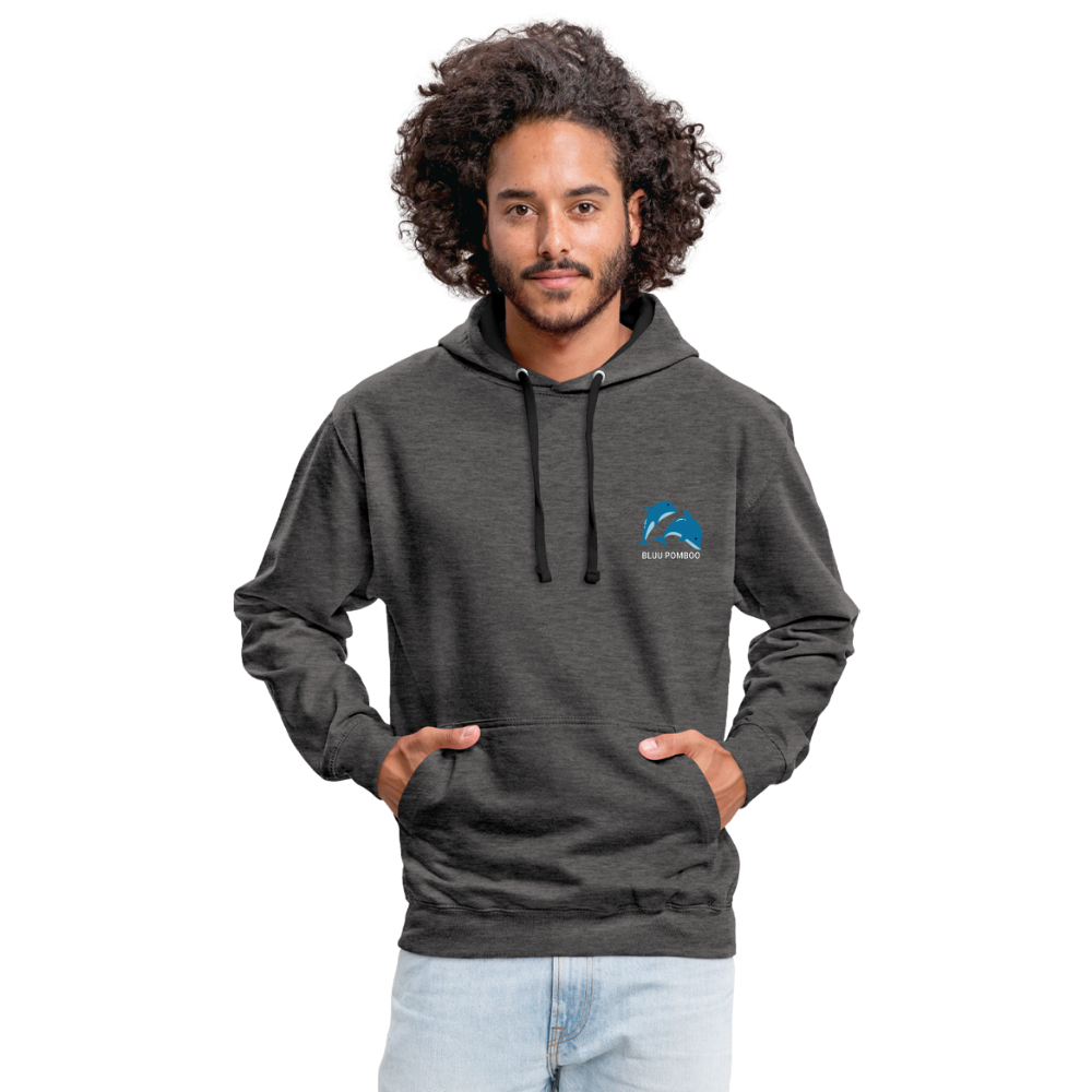 BLUU POMBOO Kontrast-Hoodie - Anthrazit/Schwarz