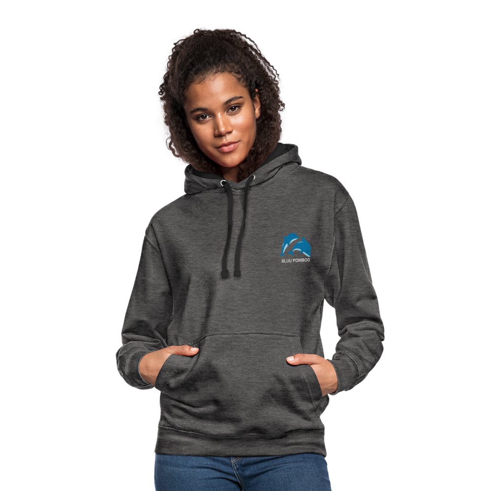 BLUU POMBOO Kontrast-Hoodie - Anthrazit/Schwarz