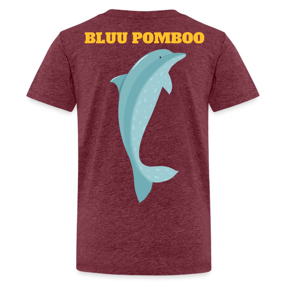 BLUU POMBOO Teenager Premium T-Shirt - Bordeauxrot meliert