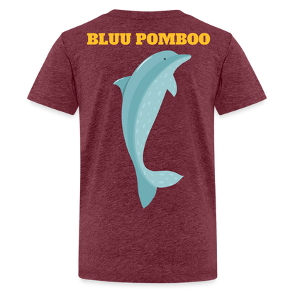 BLUU POMBOO Teenager Premium T-Shirt - Bordeauxrot meliert