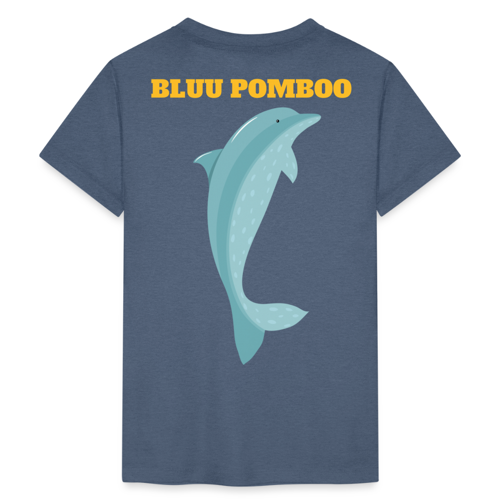 BLUU POMBOO Teenager Premium T-Shirt - Blau meliert